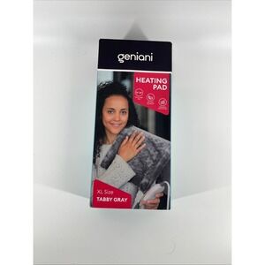 GENIANI XL Heating Pad Back Pain Cramps Auto Shut Off Washable‎ Tabby Gray